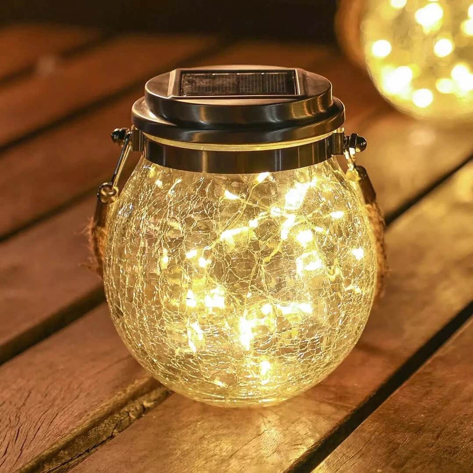 Solar-Powered Glass Table Lamp for a Cozy, Eco-Friendly Glow - SolarTable