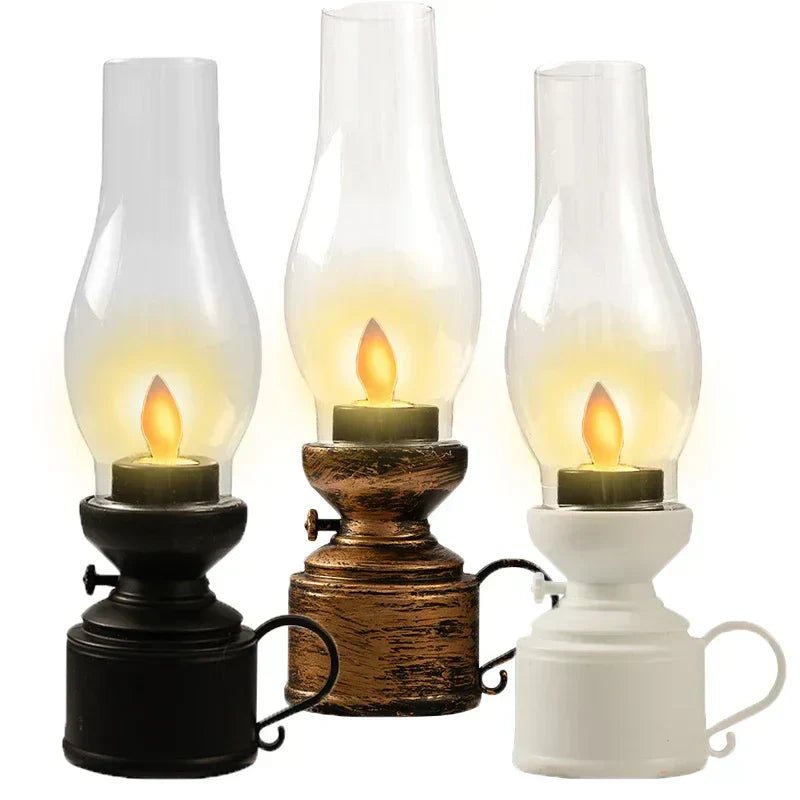 retro kerosene inspired led table lamp for cozy home decor retrotable