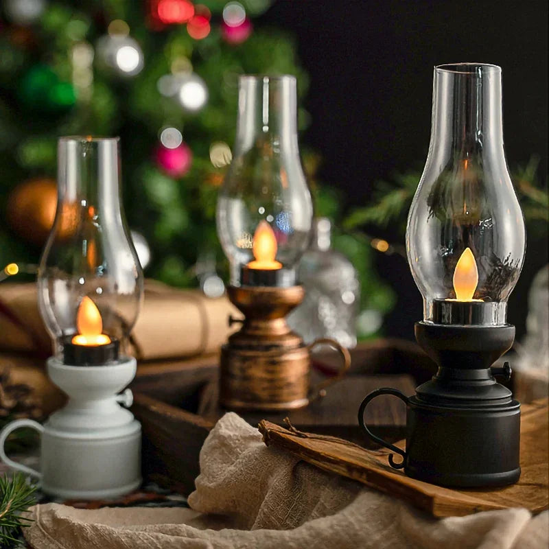 retro kerosene inspired led table lamp for cozy home decor retrotable
