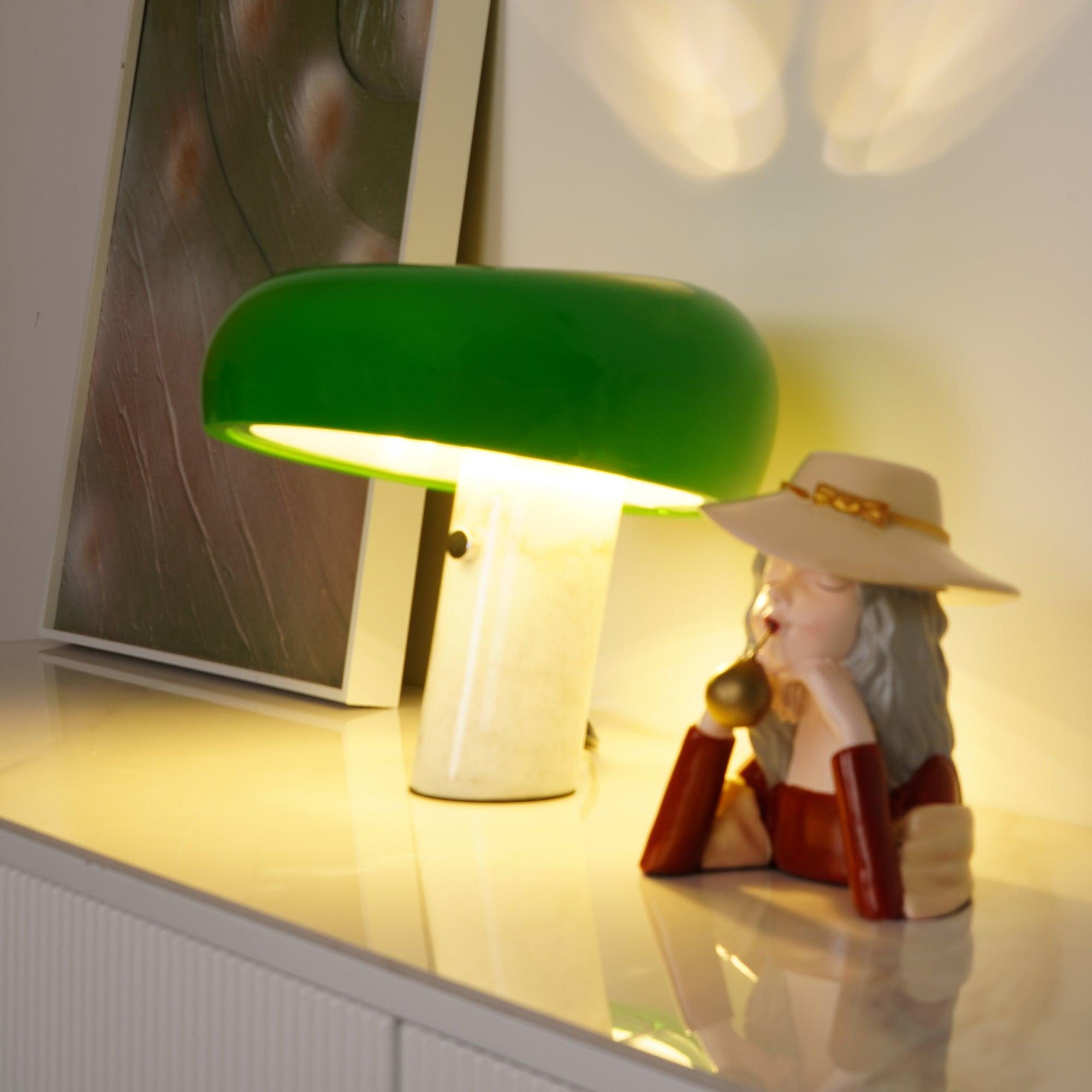 Elegant Marble Table Lamp with Warm LED Glow - MarbleTable