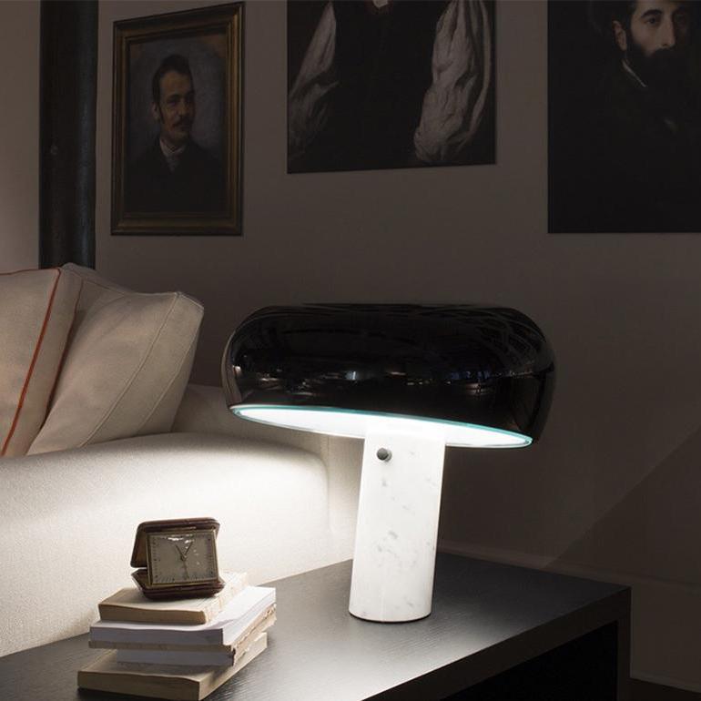 Elegant Marble Table Lamp with Warm LED Glow - MarbleTable