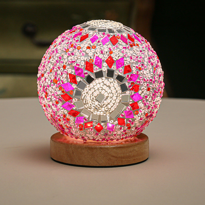 dimmable led glass mosaic table lamp for a bohemian vibe glasstable
