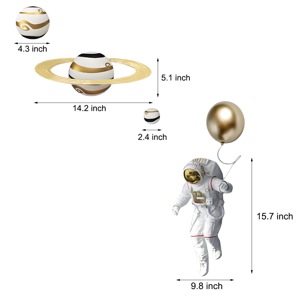Resin Astronaut and Planet Wall Art Decor