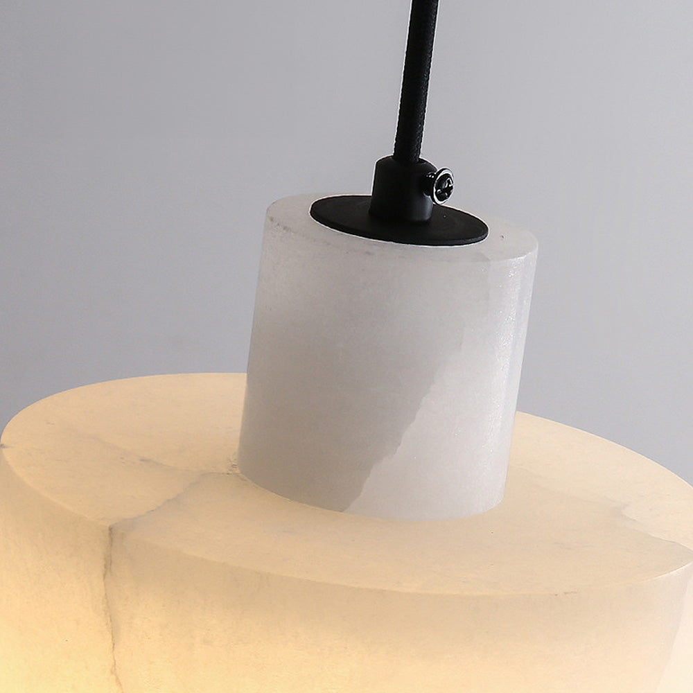 Elegant Scandinavian Ceiling Lamp with White Marble Finish - WhiteStone