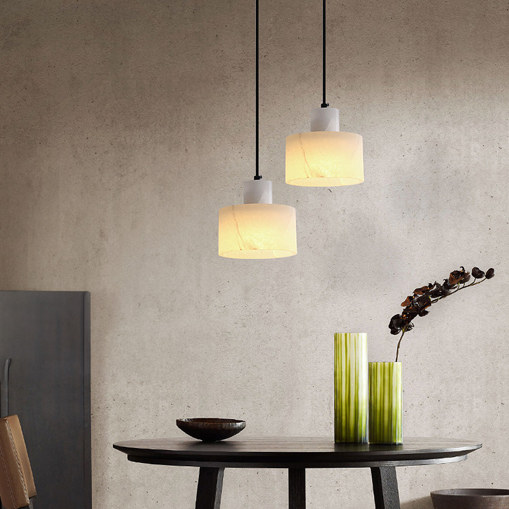 Elegant Scandinavian Ceiling Lamp with White Marble Finish - WhiteStone