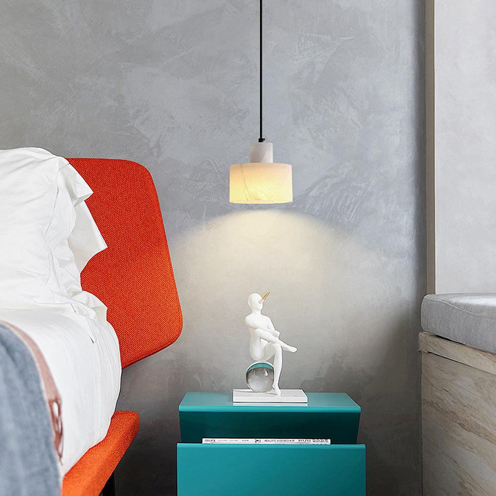 Elegant Scandinavian Ceiling Lamp with White Marble Finish - WhiteStone