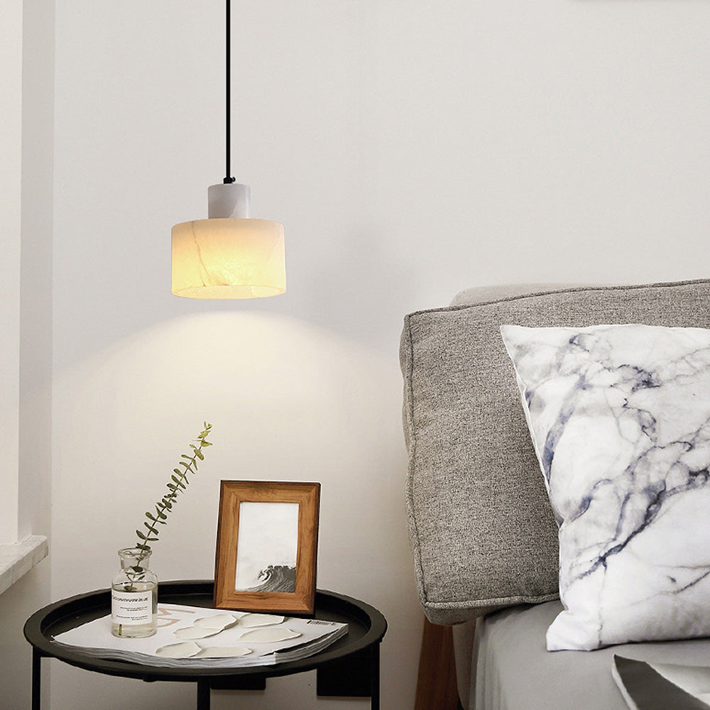 Elegant Scandinavian Ceiling Lamp with White Marble Finish - WhiteStone