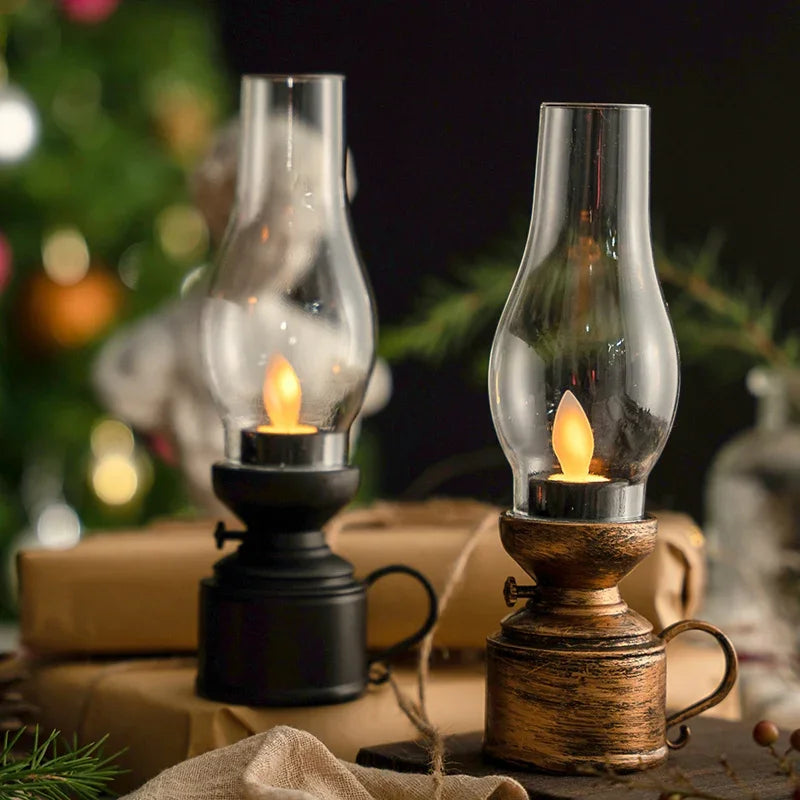 retro kerosene inspired led table lamp for cozy home decor retrotable
