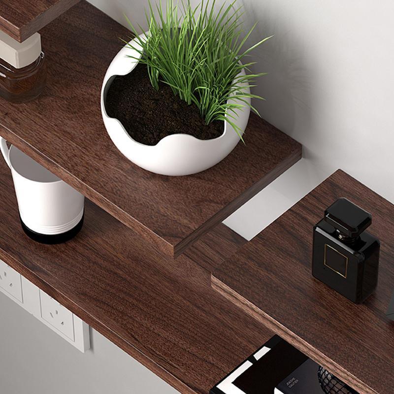 Rectangular Black Walnut Floating Wall Shelves for Books and Plants