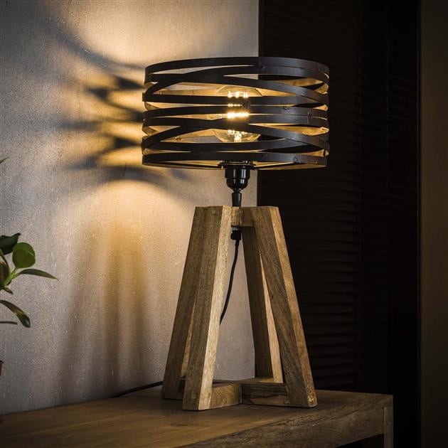 Modern Industrial Wooden Table Lamp for a Cozy, Stylish Glow - WoodTable