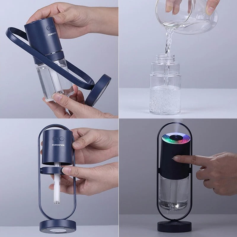 Sleek 360° Rotating LED Night Light with USB Hydration Feature - RotateTable